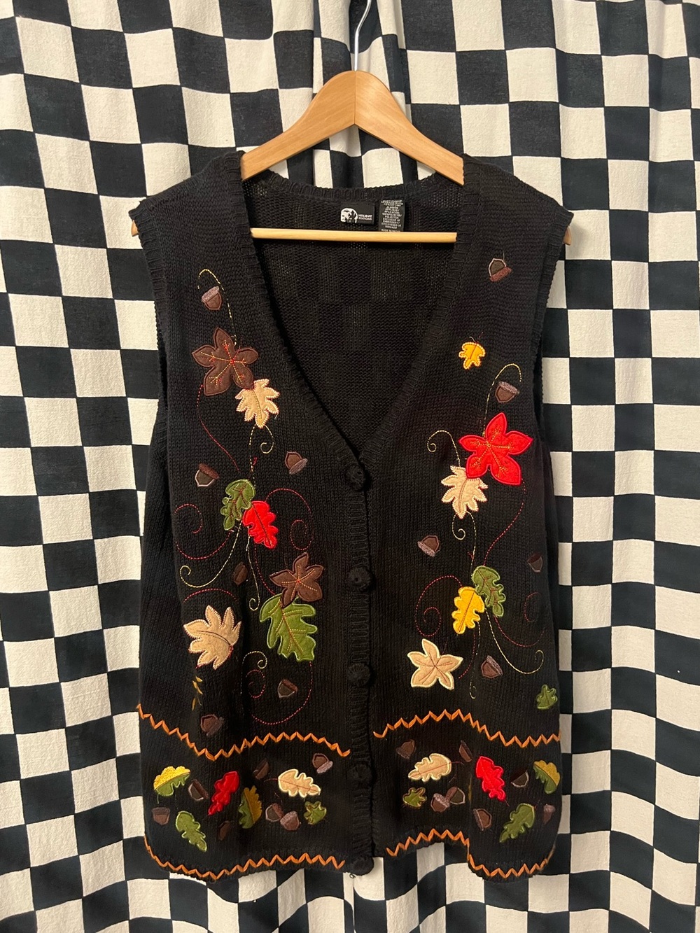 Holiday Editions Fall Embroidered Sweater Vest